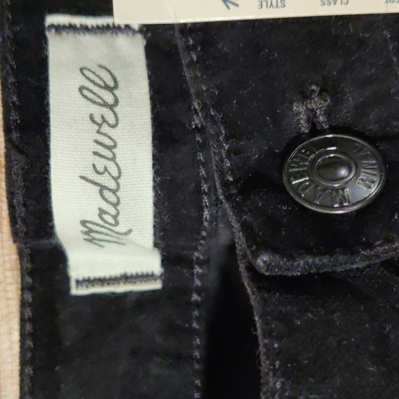 Madewell 9" Super Skinny Black Velvet Jeans NWT Size 29 - Picture 4 of 7